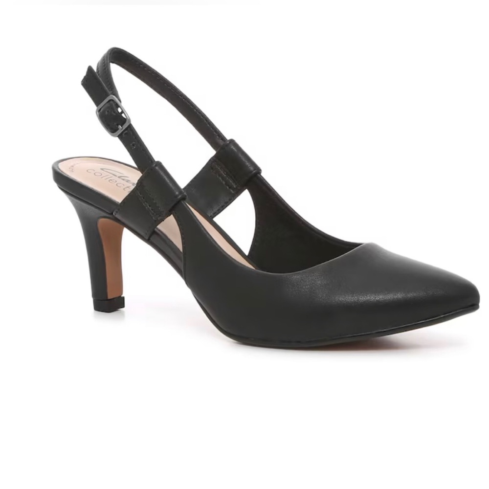 Clarks Illeana Sky Black Leather Pump